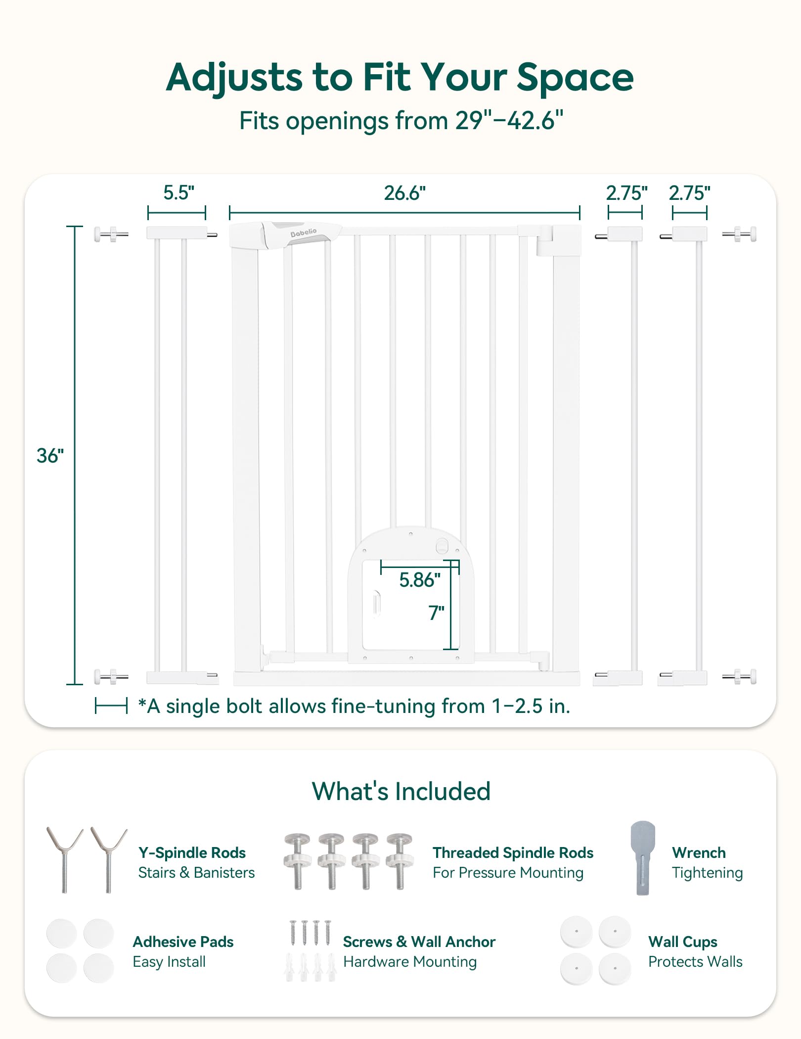Babelio steel frame supports up to 210 lbs for durable use