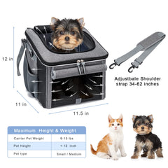 BABEYER dog bike basket breathable-mesh panels promote airflow and comfort