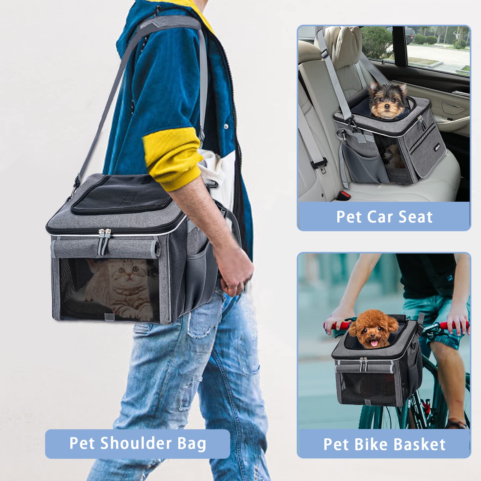 BABEYER dog bike basket fold-storage design saves space when not in use