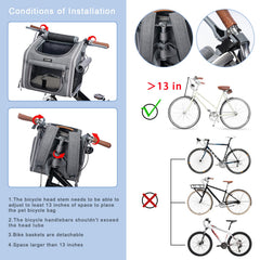 BABEYER dog bike basket four mesh windows for cooling airflow on rides