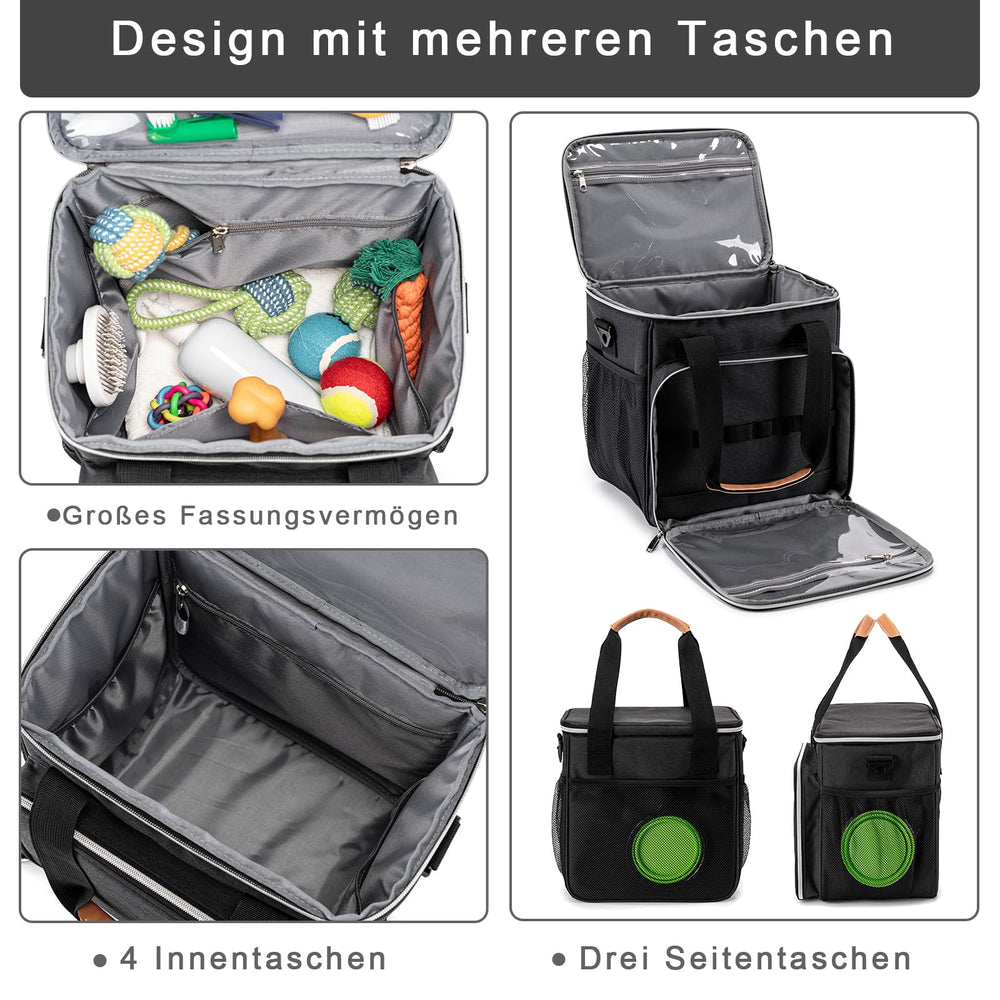 BABEYER grooming bag open compartment reveals roomy main storage for gloves and trimmers.
