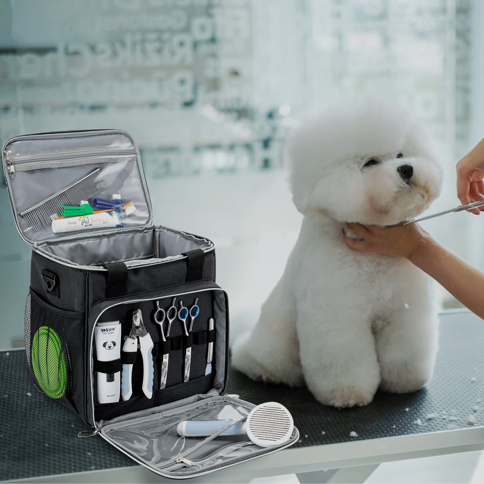 BABEYER travel-ready tote demonstrates lightweight portability for mobile grooming.