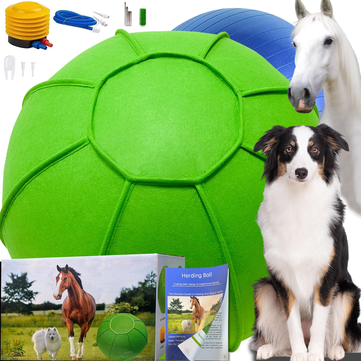 BabieDtOyG 25-inch green dog herding ball for interactive play
