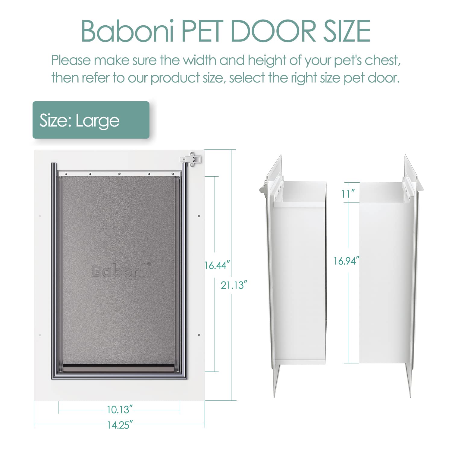 Baboni pet door wall double flap seals drafts, improving indoor comfort.