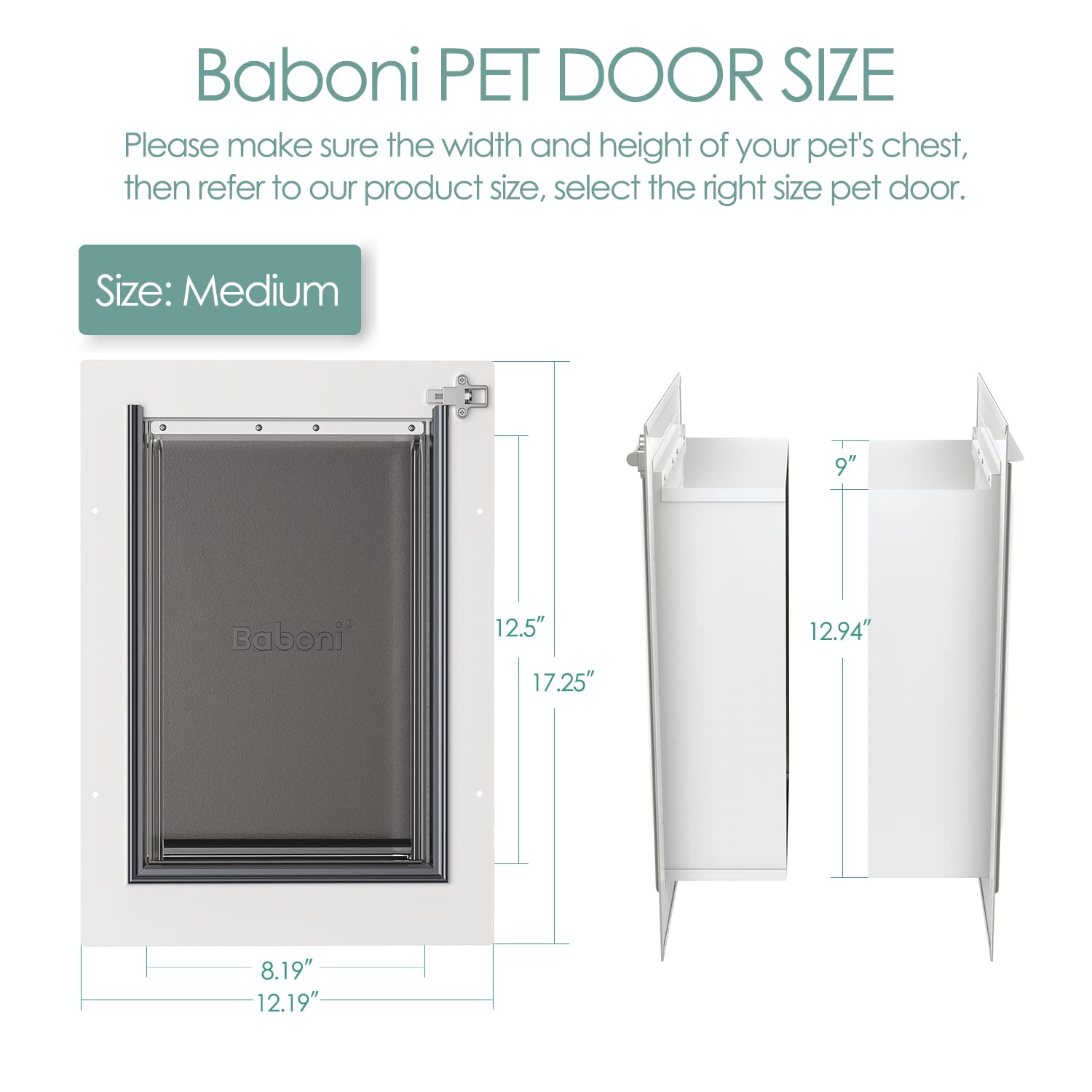 Baboni aluminum lock panel keeps the door secure when not in use