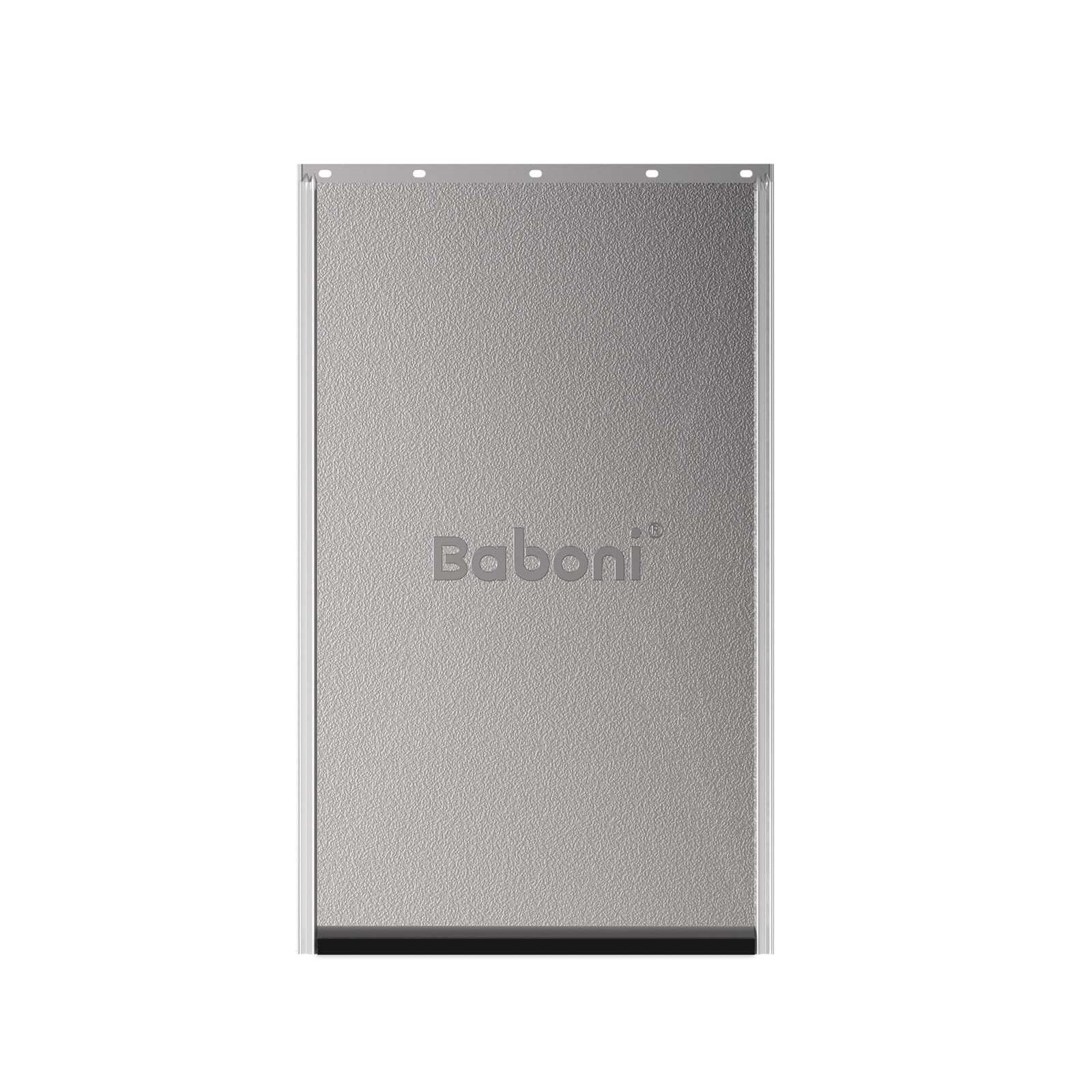 Baboni replacement flap for large dog door with flexible seal reducing drafts.