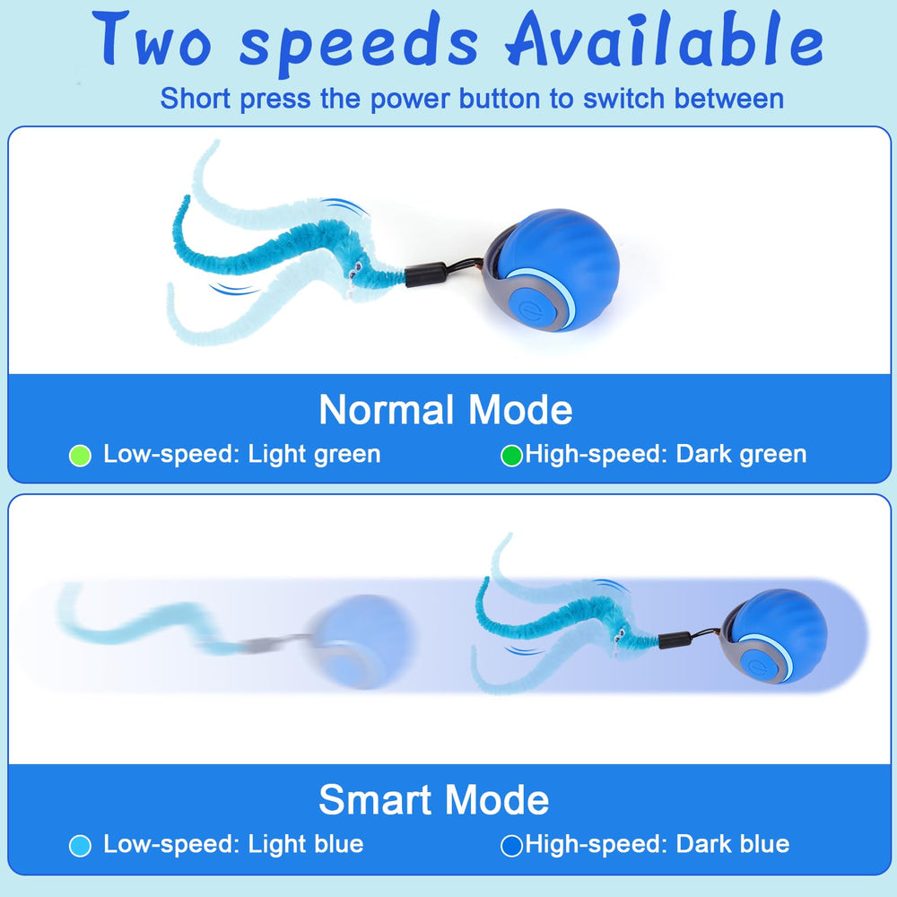 BABORUI triple-tail cat toy in action for engaging indoor play on carpet.