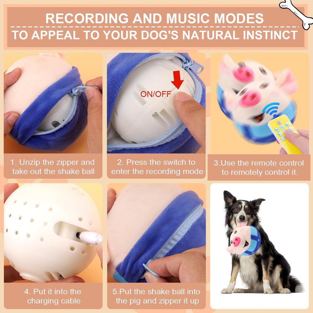 BABORUI Blue Pig toy suitable for small, medium, and large dogs.