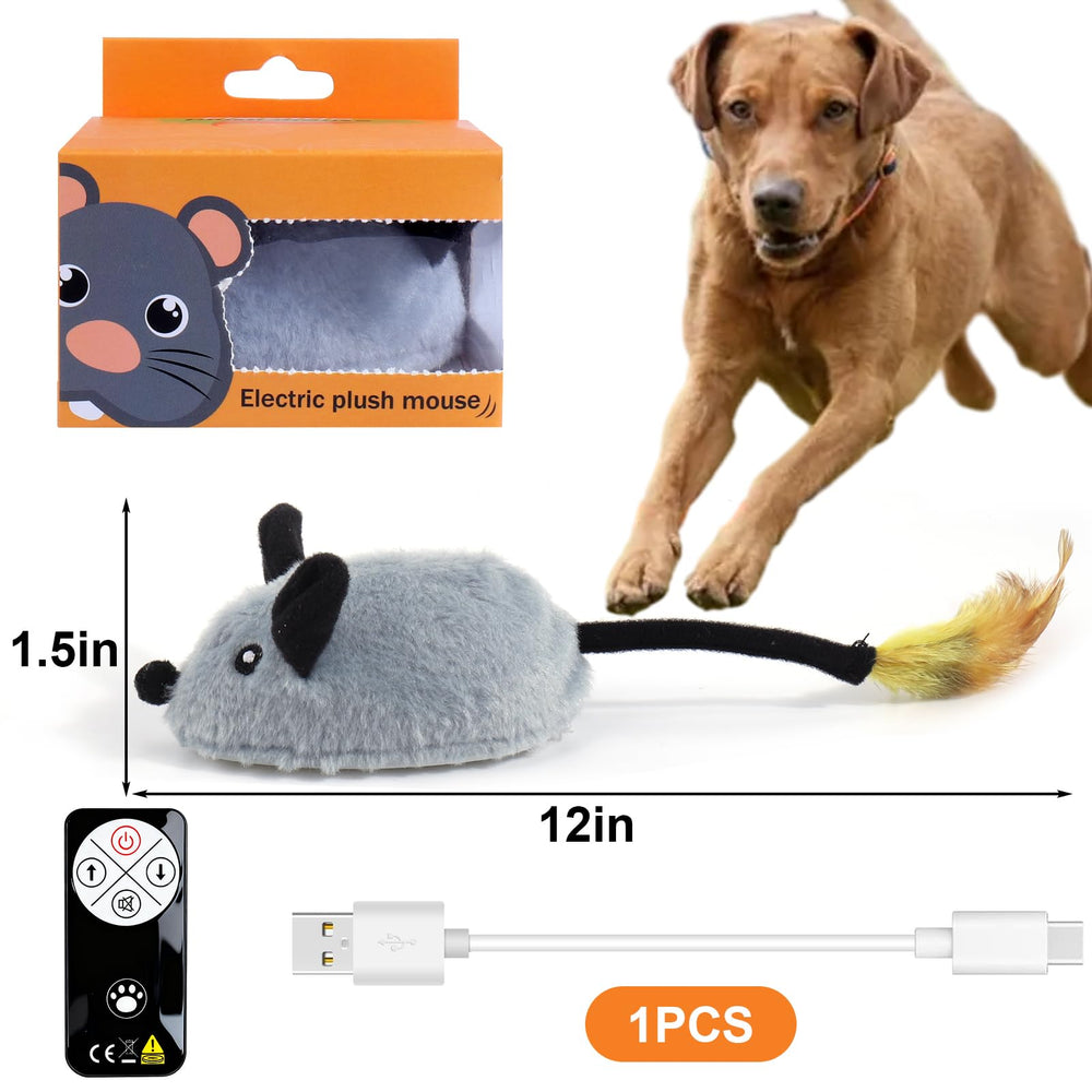 BABORUI grey mouse toy fits dogs of all sizes for versatile indoor fun.