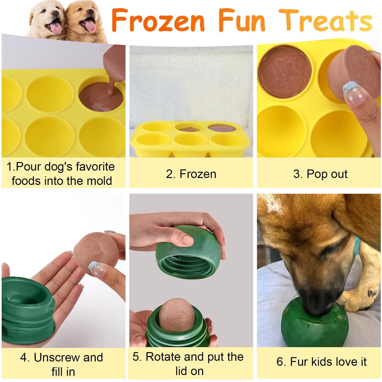 BABORUI healthy DIY dog treats with yogurt, pumpkin, and broth idea.