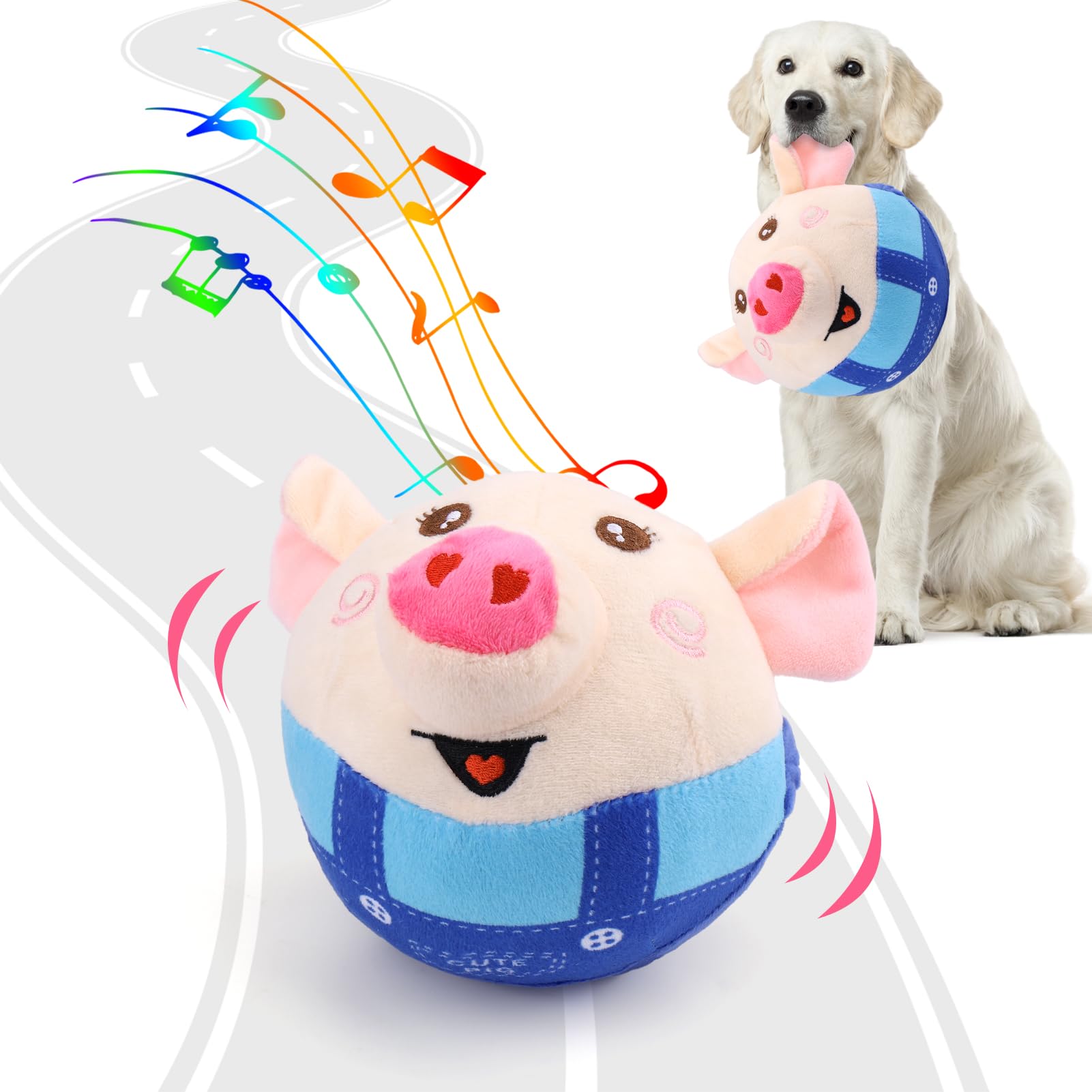 BABORUI interactive pig dog toy with recording mode to engage dogs
