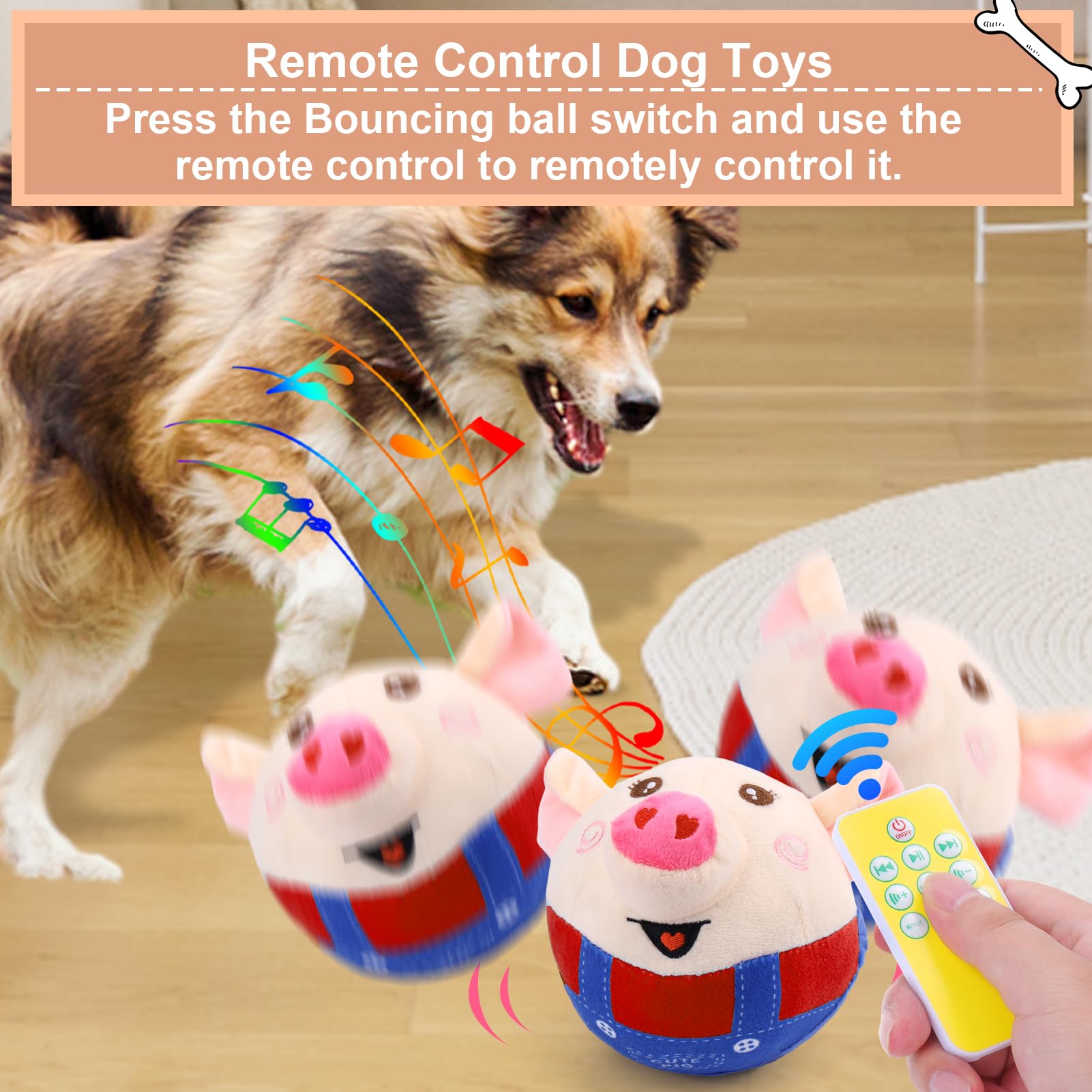 BABORUI jumping pig dog toy ready to bounce and attract dogs' attention