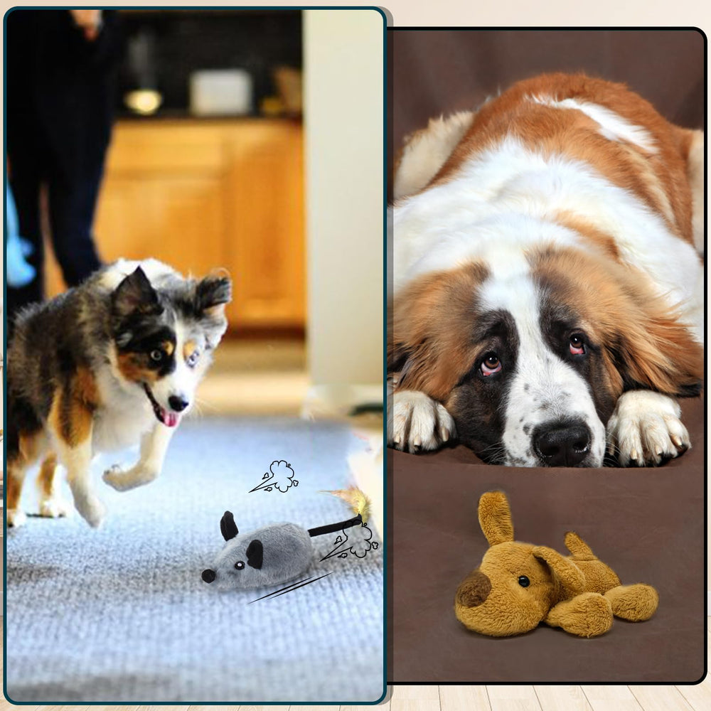 BABORUI mouse interactive dog toy LED lights enhance night-time play.