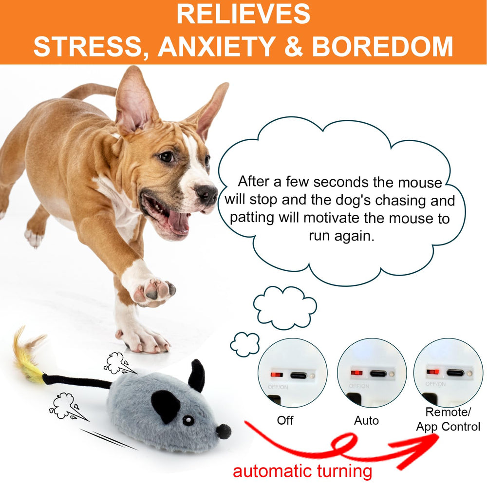 BABORUI mouse interactive dog toy squeaky sound keeps dogs entertained.