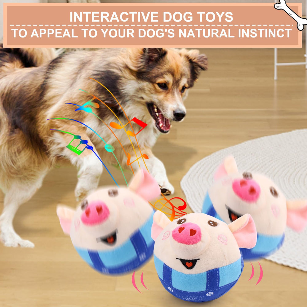 BABORUI pig dog toy in jumping squeaky action to attract attention