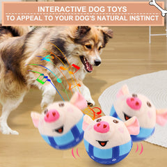 BABORUI pig dog toy in jumping squeaky action to attract attention