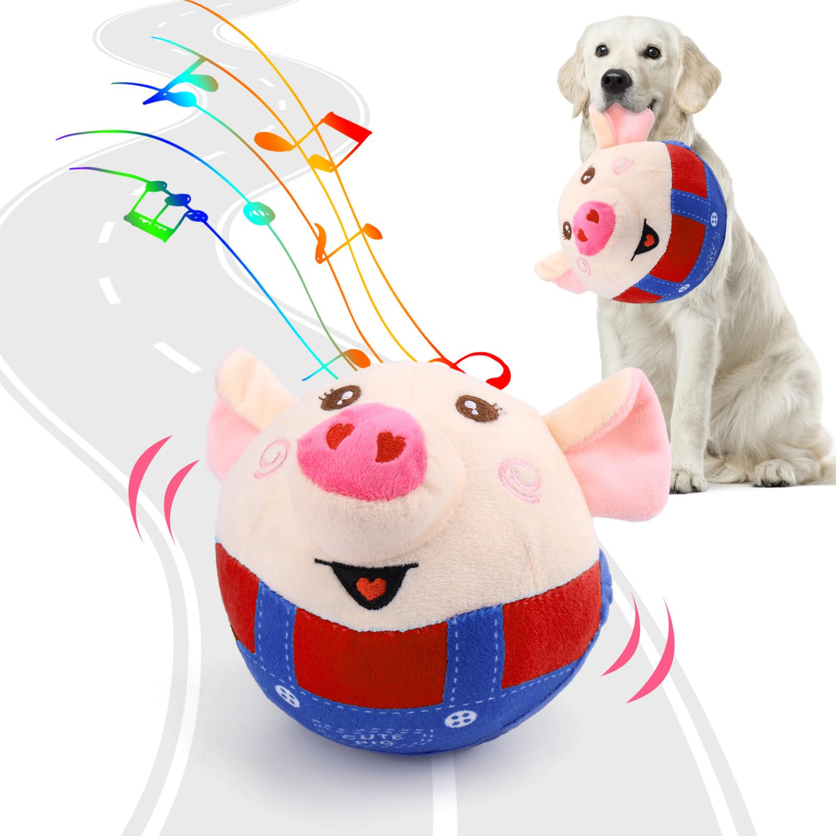 BABORUI pig interactive dog toy front view to engage curious dogs