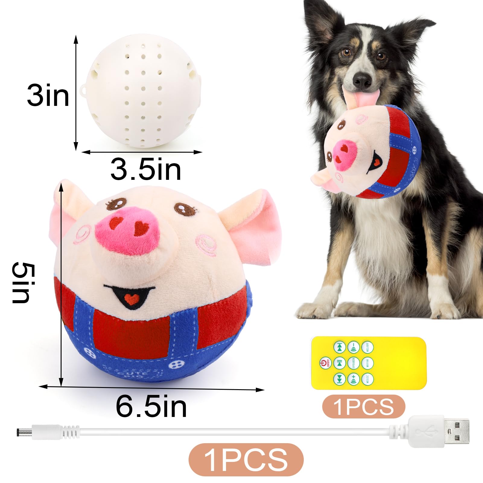 BABORUI rechargeable dog toy with USB charging for long play sessions