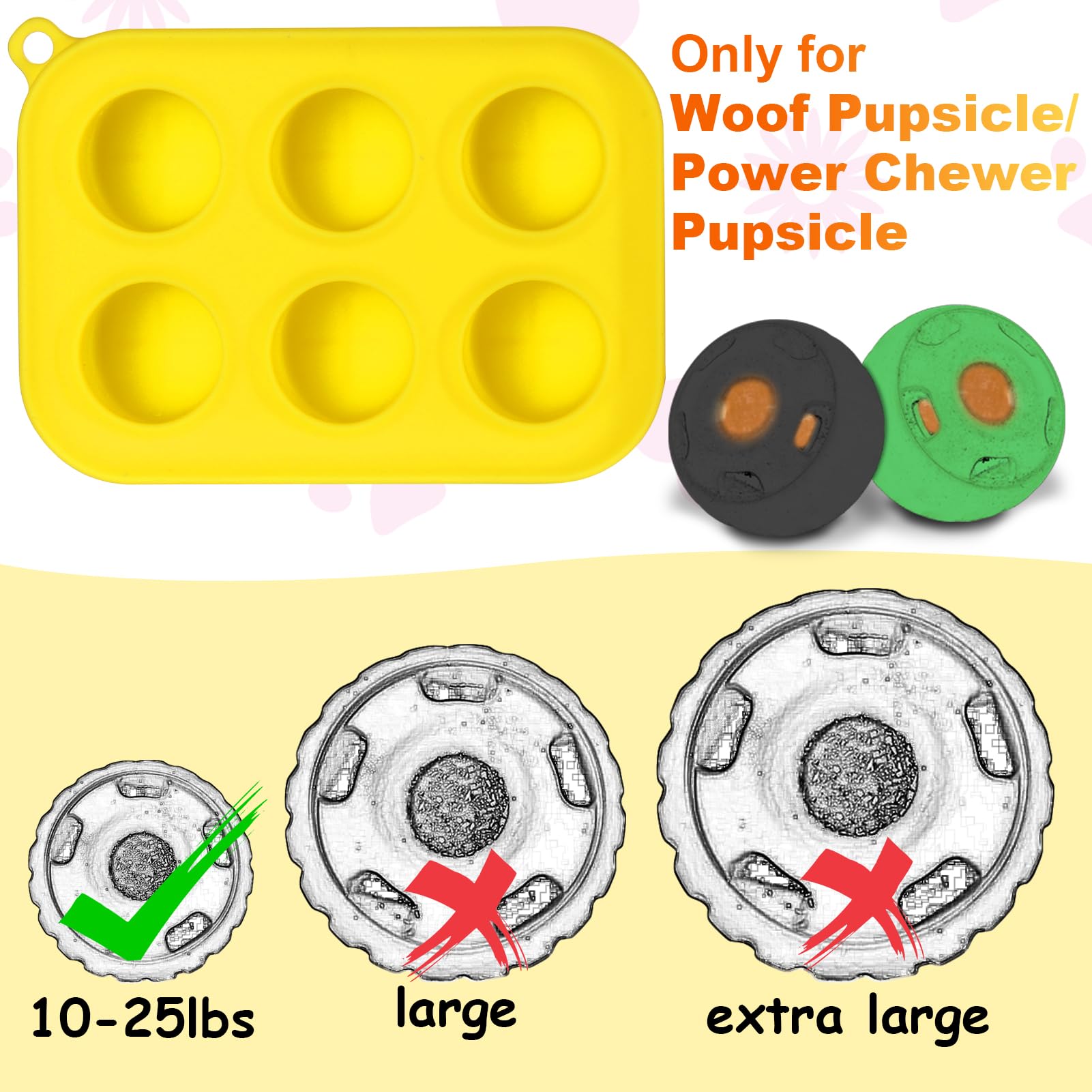 BABORUI woof pupsicle molds with lid shown in a freezer-friendly setup.