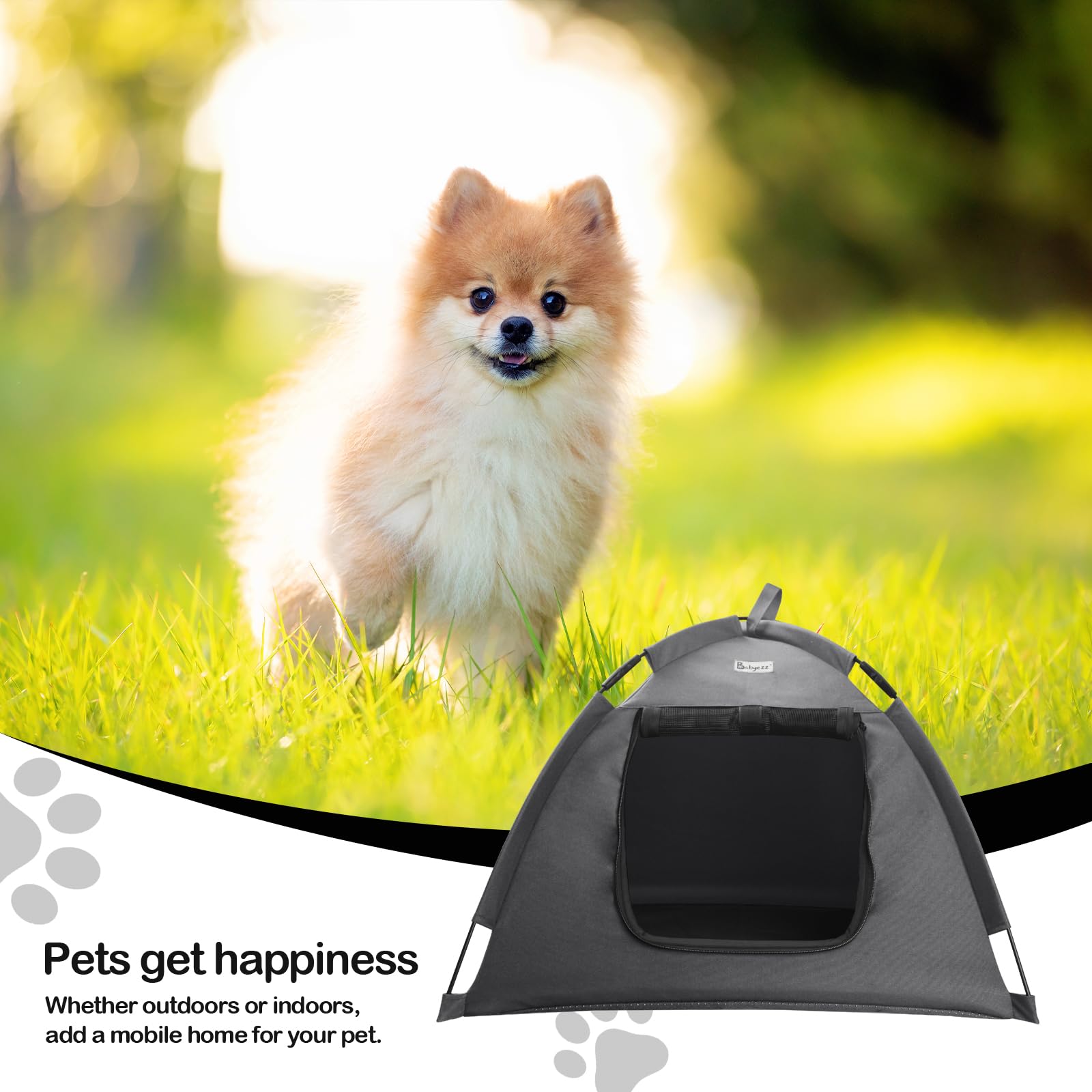 Babyezz cat tent breathable Oxford and mesh fabric.