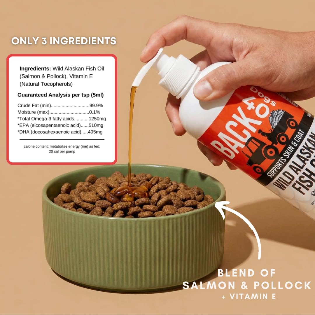 Back 40 Dogs salmon oil pour supports joint comfort and mobility