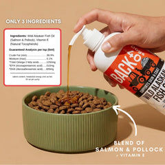 Back 40 Dogs salmon oil pour supports joint comfort and mobility