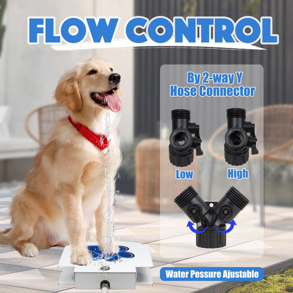 BACOENG outdoor fountain showing paw-activated feature outdoors.