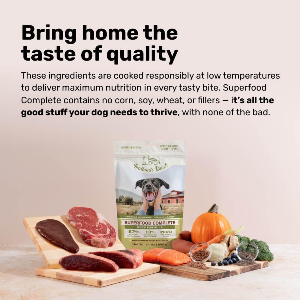 BADLANDS RANCH ready-to-serve portions help feeding by weight