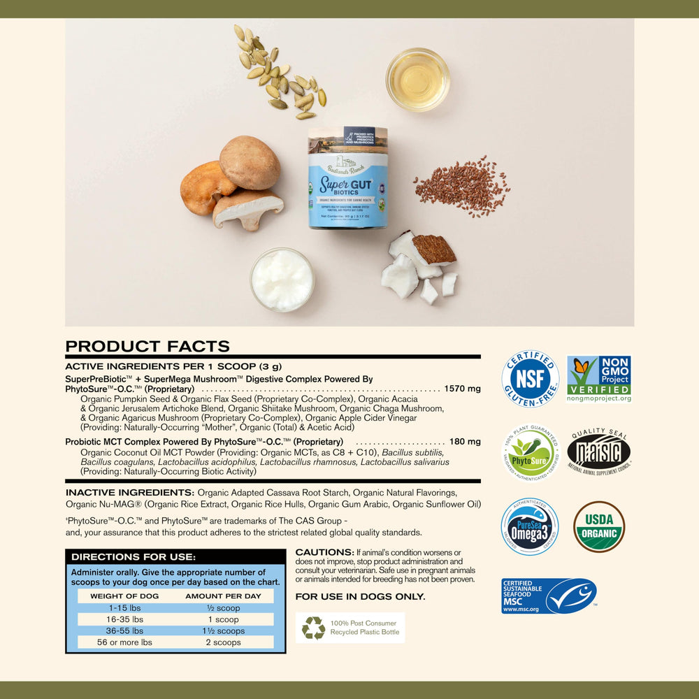 Badlands Ranch Super Gut Biotics probiotic capsules designed for healthy gut flora