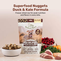 BADLANDS RANCH Nuggets duck liver closeup, high-protein freeze-dried nutrition