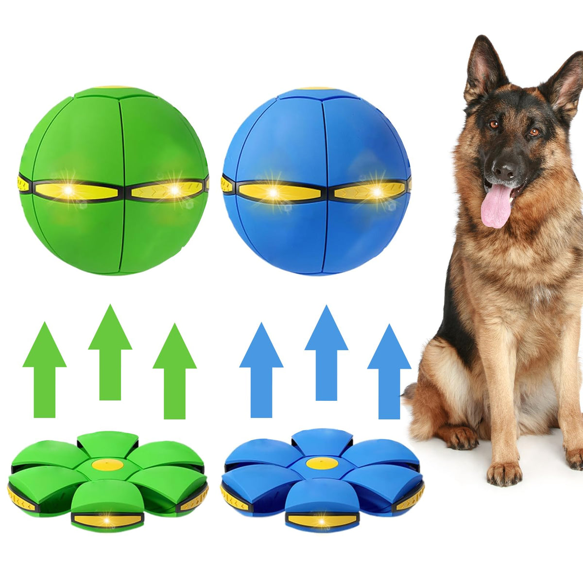 BadWALT dog flying disc ball in action for outdoor fetch fun.