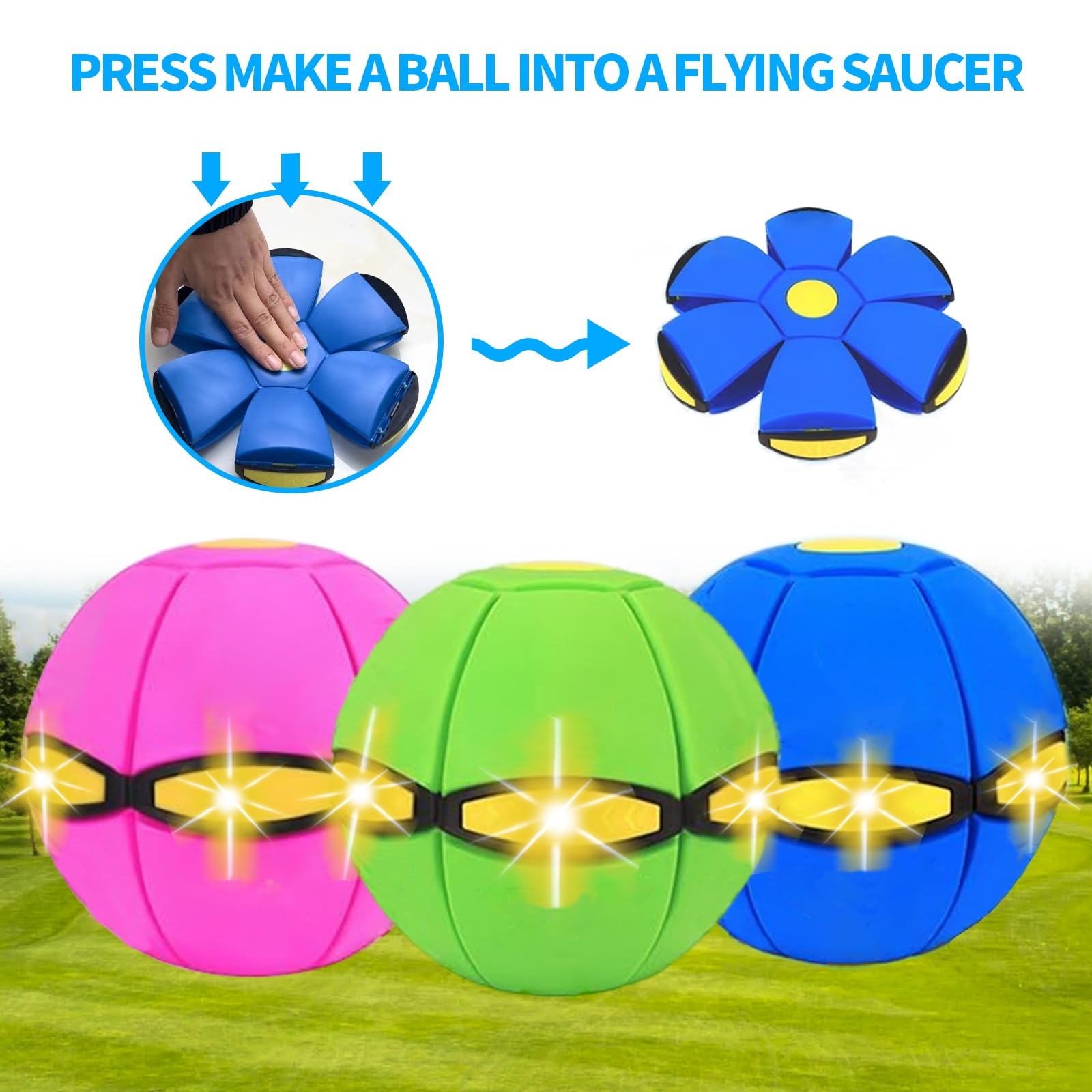 BADWALT Magic Bouncing Ball LED lighting enhances visibility during evening play