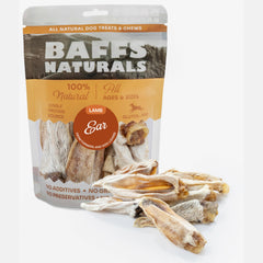 Baffs Naturals Lamb Ears dog chew for teeth cleaning and protein boost.