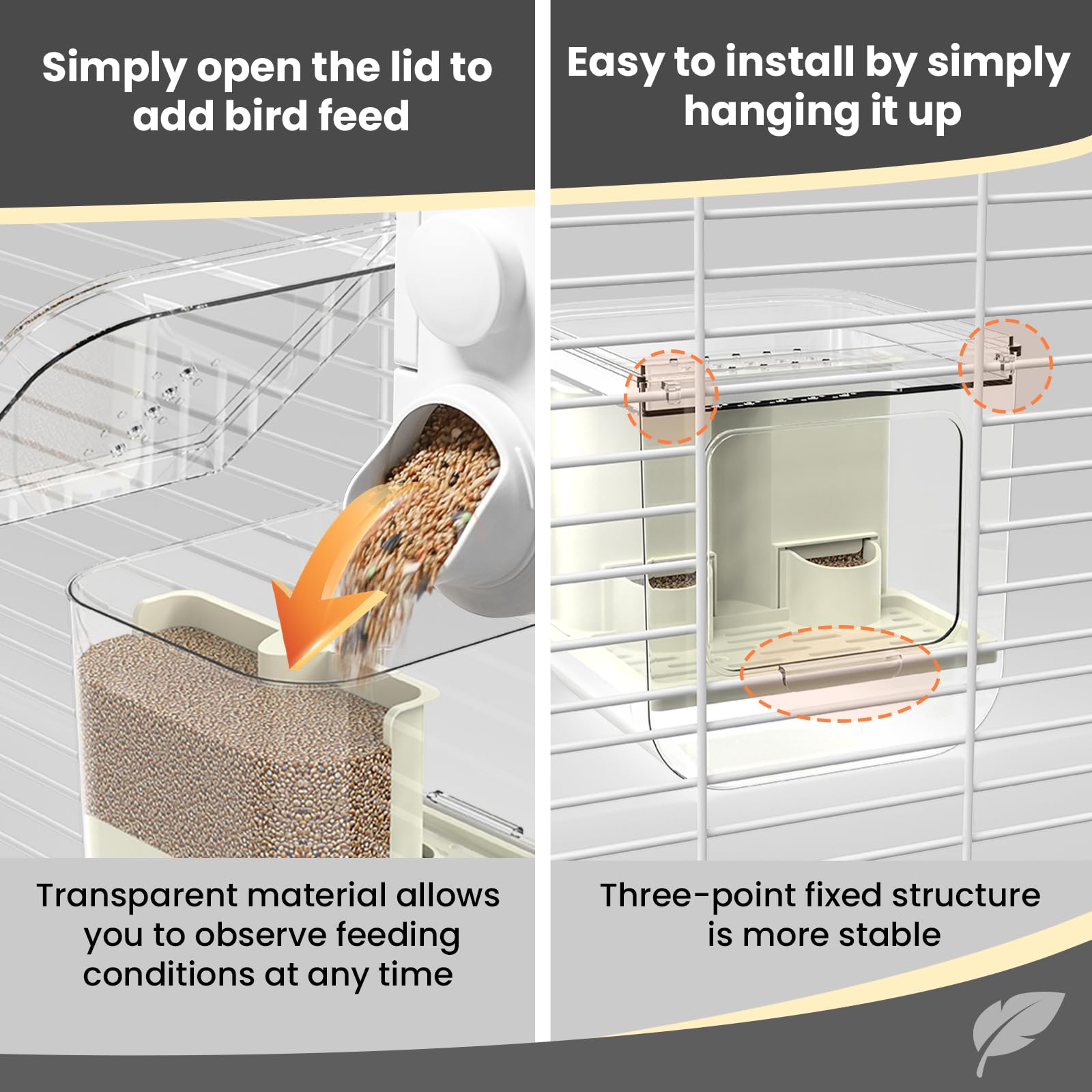 BAGHPBM Bird bath box with lift-off lid for easy cleaning.