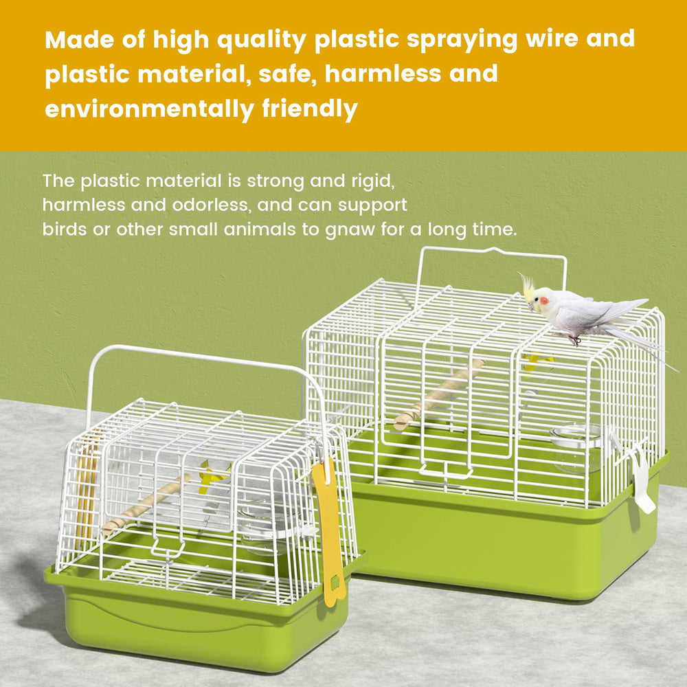 BAGHPBM green bird carrier supports safe outings and easy carrying.