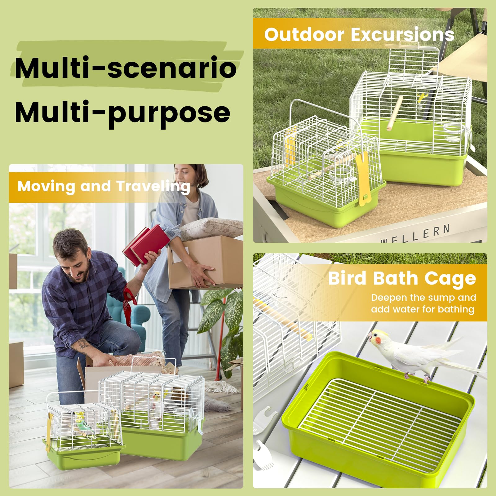 BAGHPBM outdoor use of the green travel cage with pets.