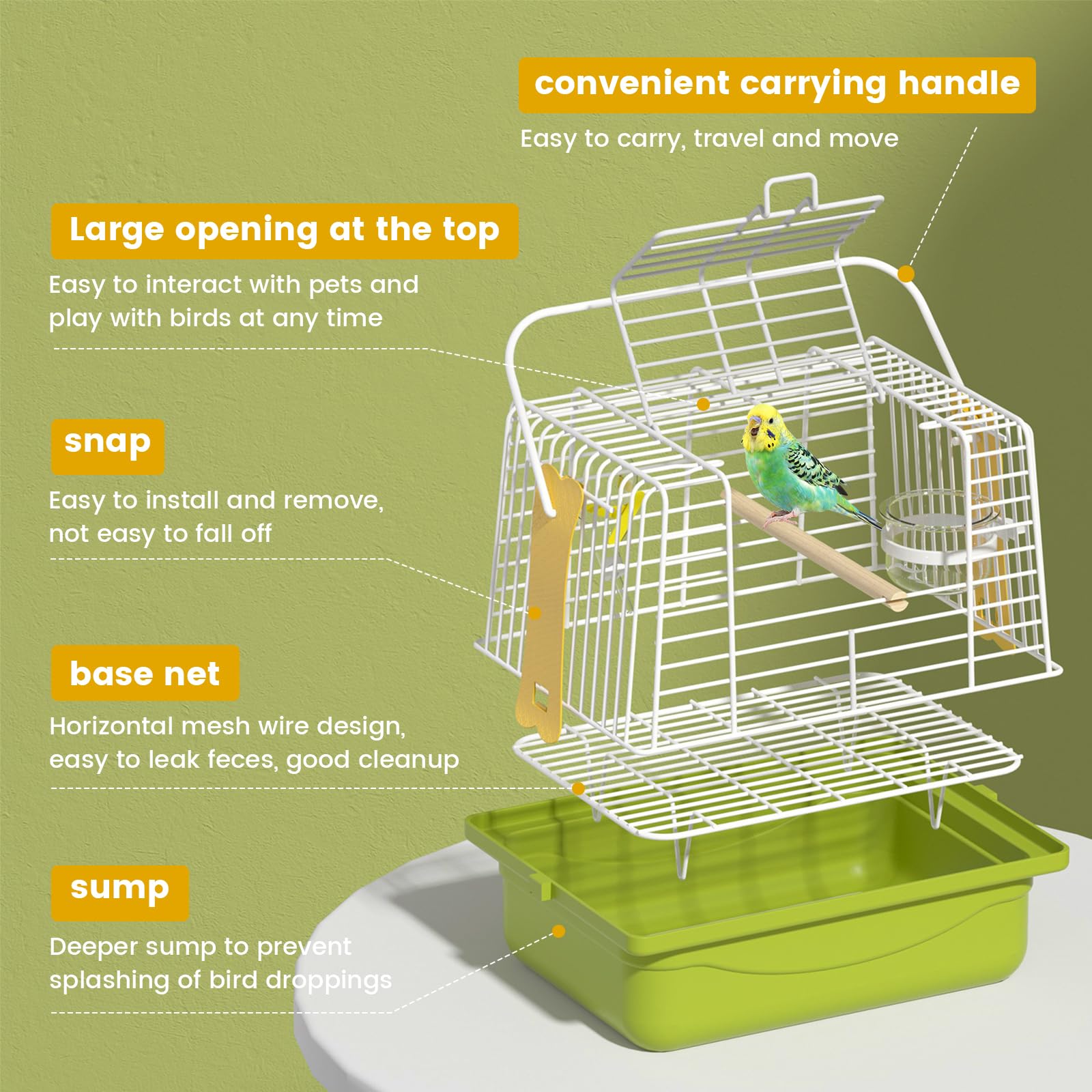 BAGHPBM small animal cage offers compact travel convenience for pets.