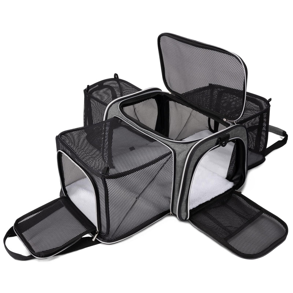 Baglher cat carrier bag in airline cabin for convenient travel