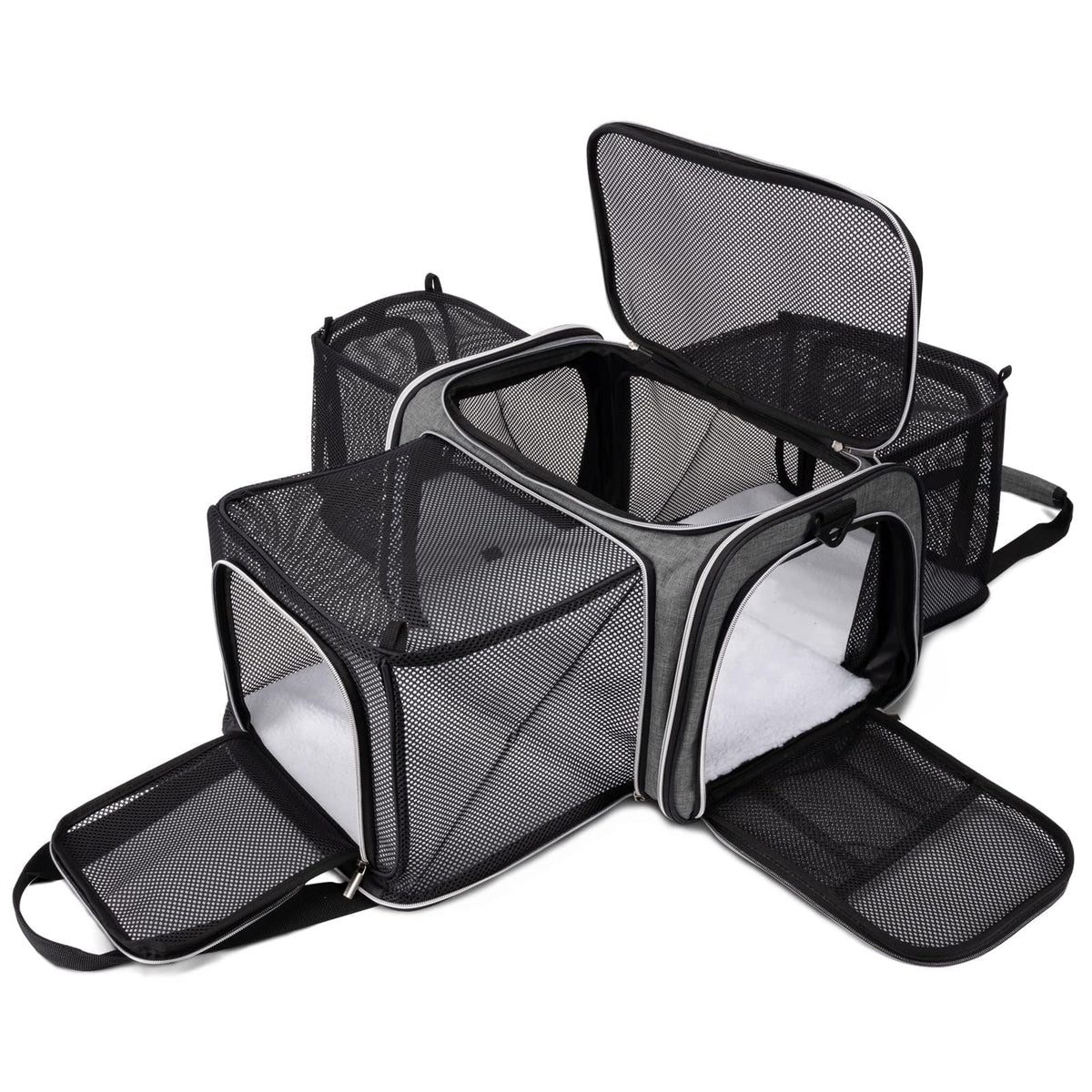 Baglher cat carrier bag in airline cabin for convenient travel