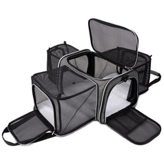 Baglher cat carrier bag in airline cabin for convenient travel