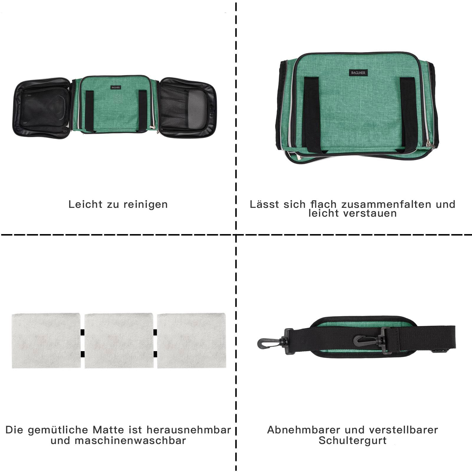 BAGLHER carrier featuring a self-locking zipper for security