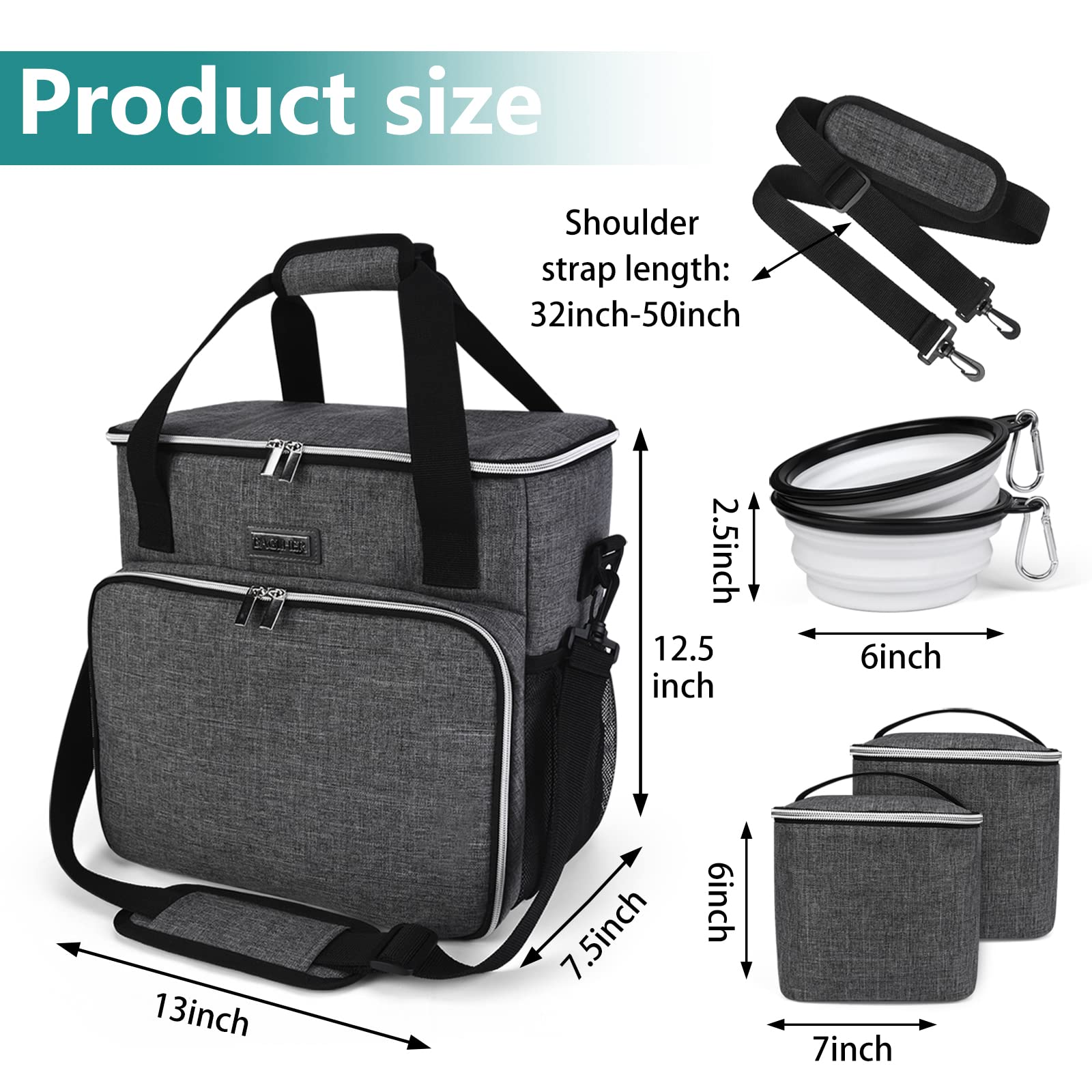 BAGLHER dog travel bag collapsible bowls for easy feeding