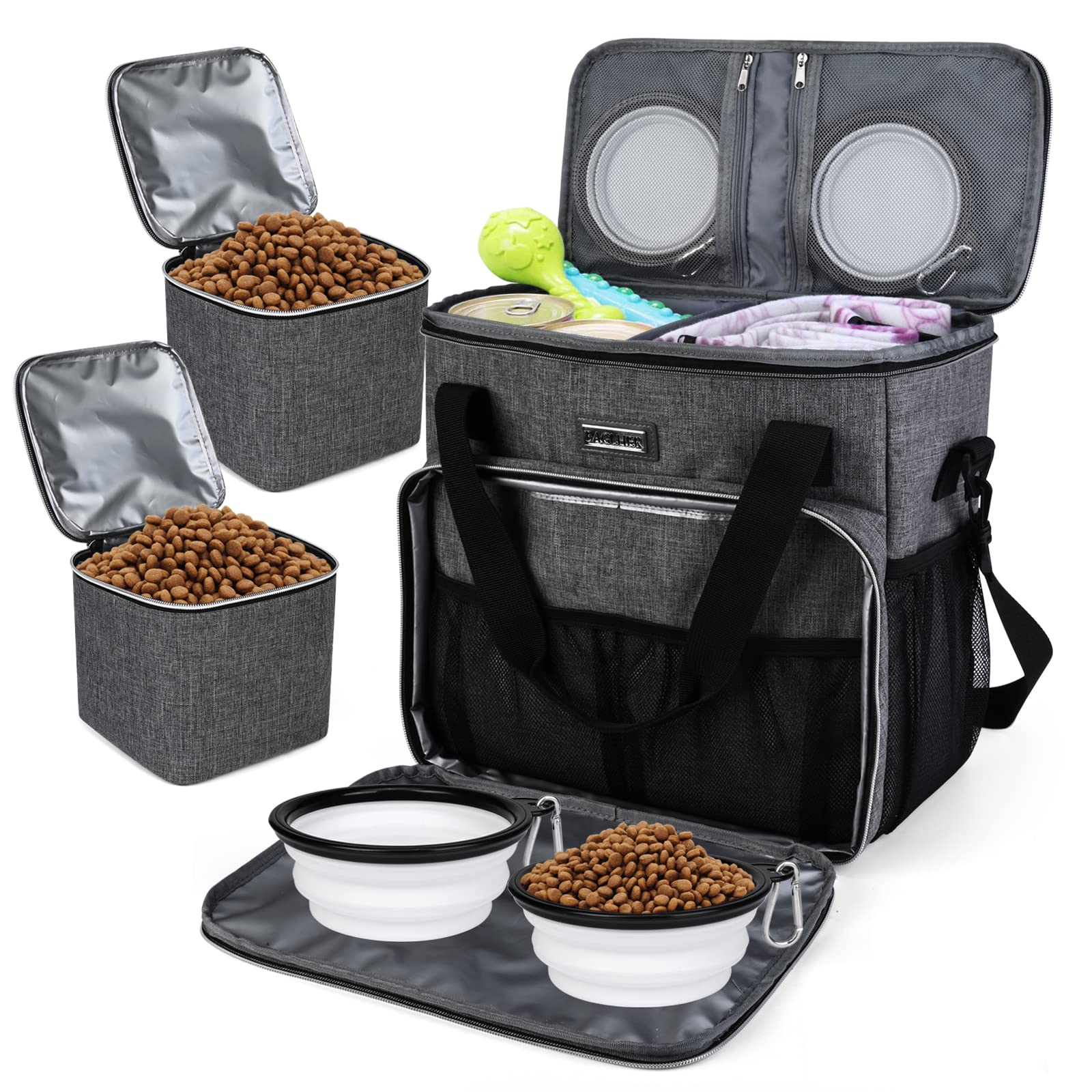 BAGLHER dog travel bag main compartment for organized packing