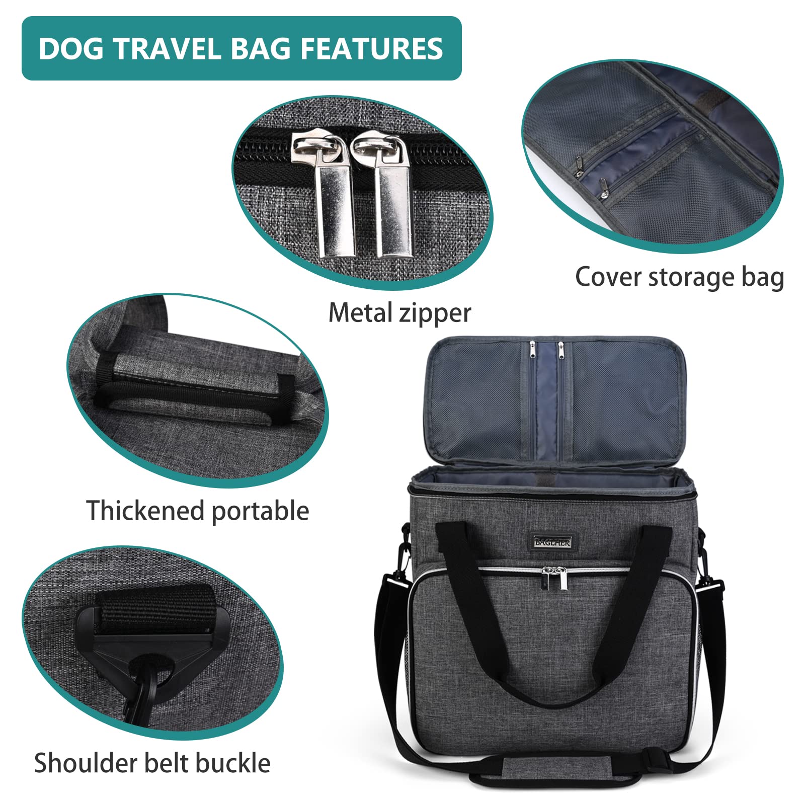 BAGLHER travel bag with adjustable straps for comfortable carry