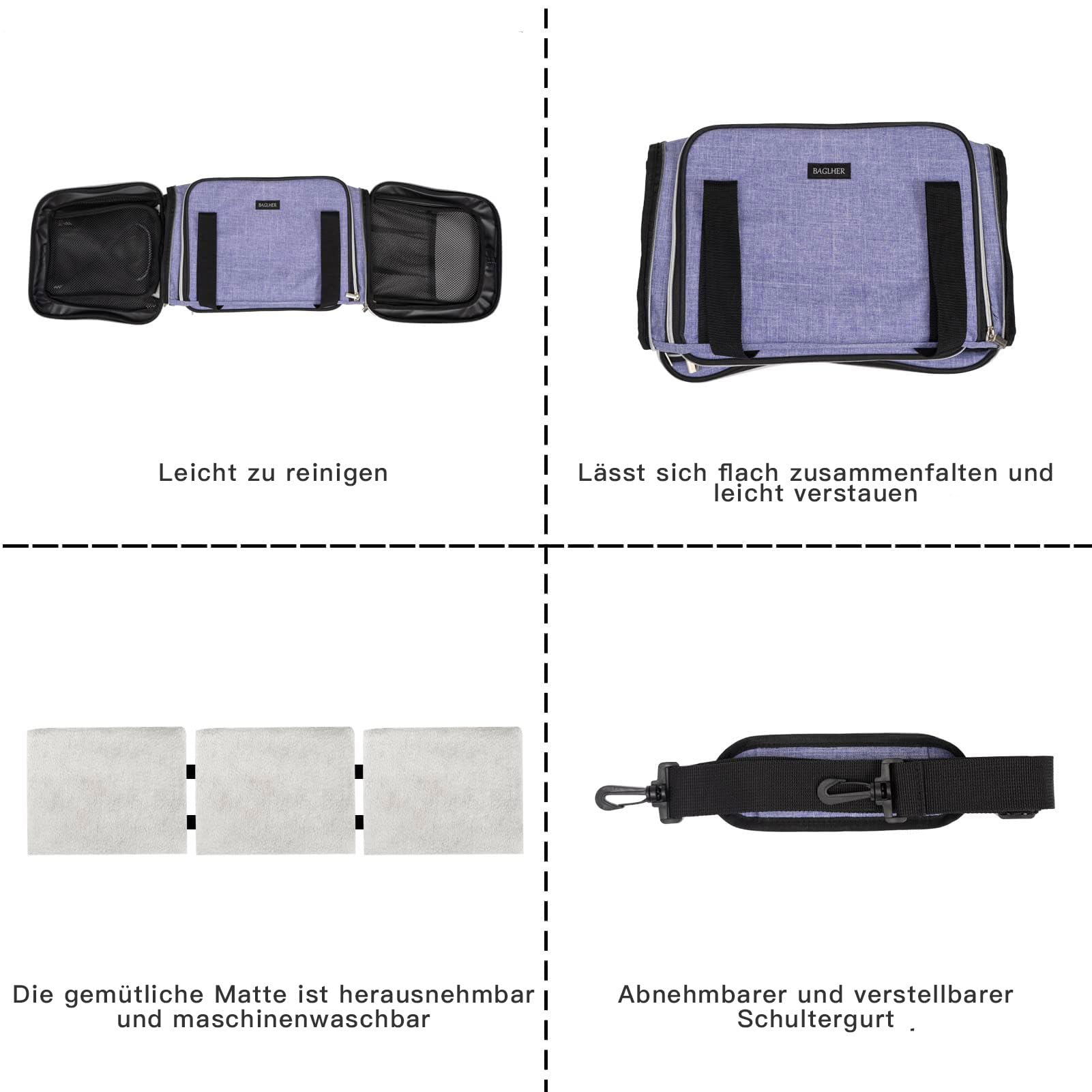 Baglher durable polyester and mesh construction resists collapse