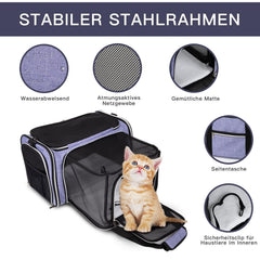 Baglher expandable carrier shows three-side expansion for more space