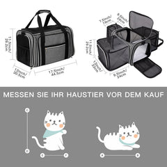 Baglher expandable three-sides cat carrier showing extra room