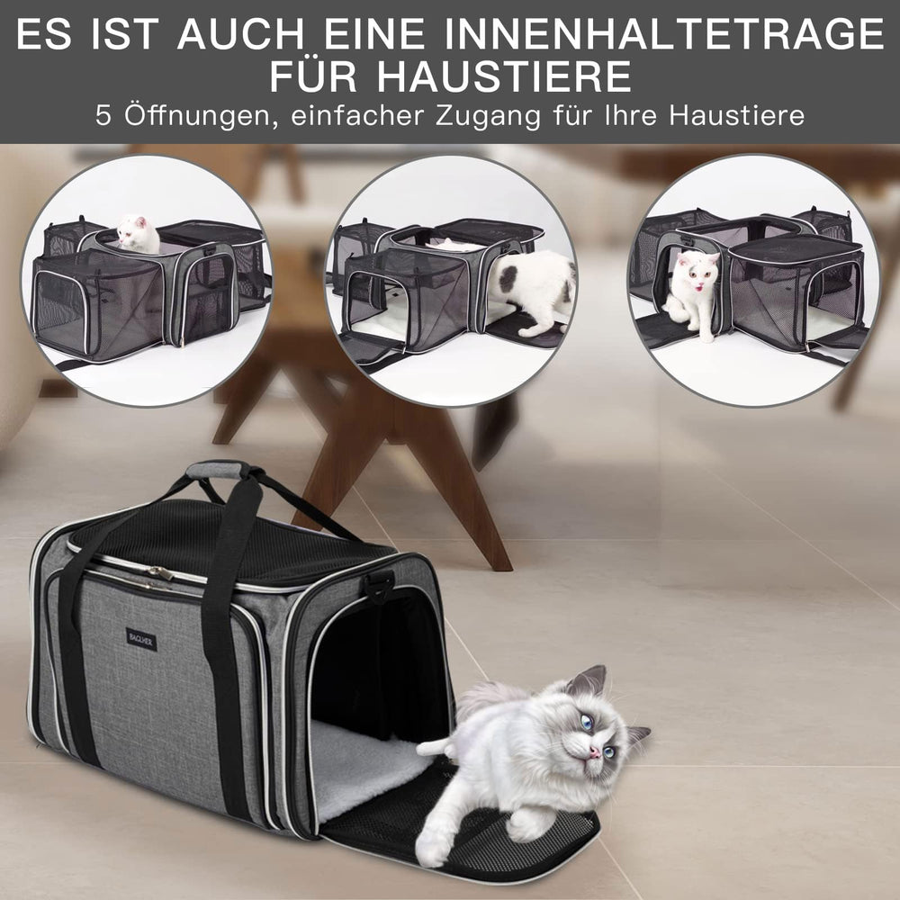 Baglher portable pet travel bag with handle and shoulder strap