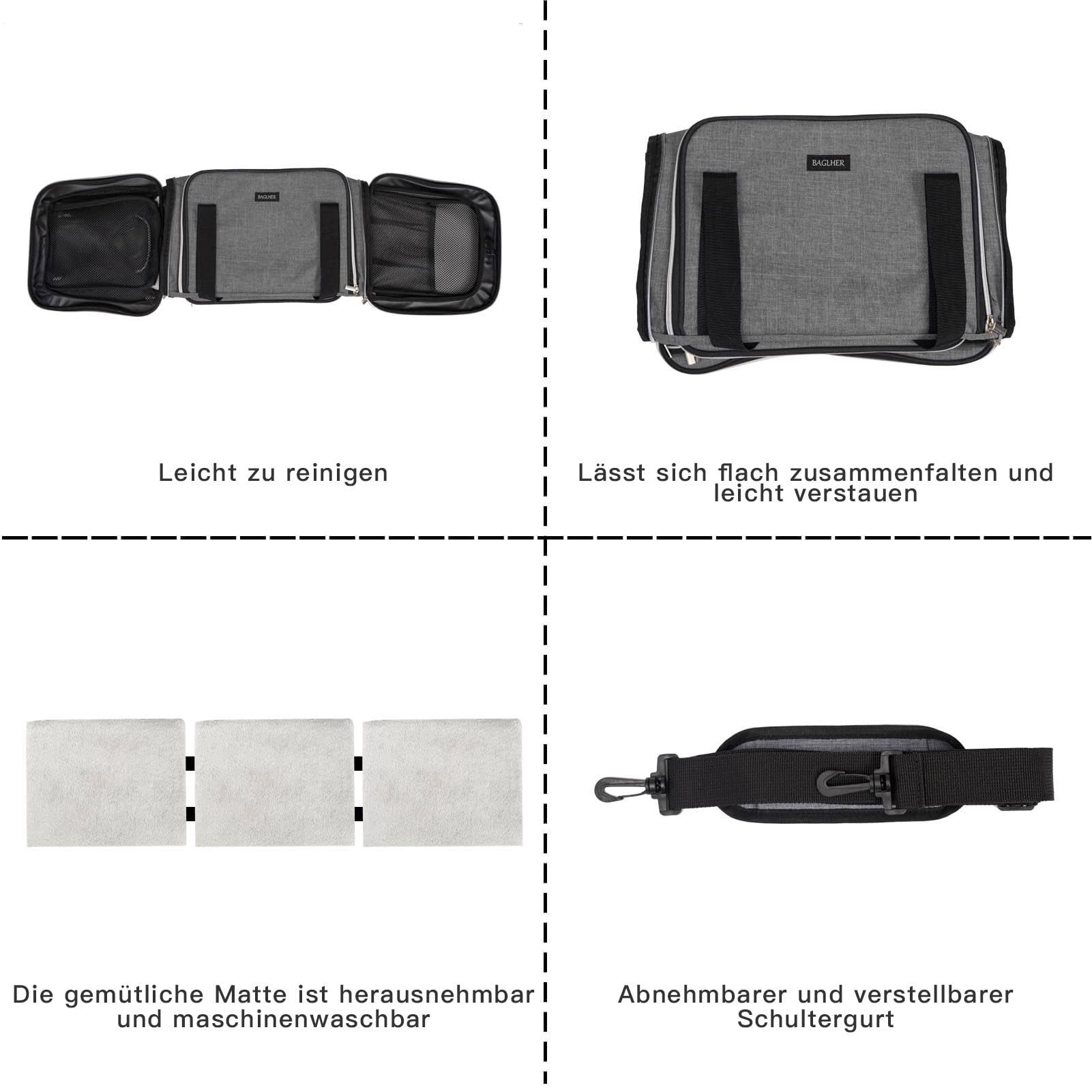 Baglher under-seat travel dimensions for airline use