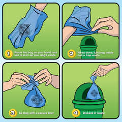 Bags On Board refill bags compatible with blue dispensers for quick changes.
